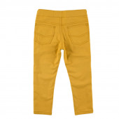 Чино панталон с памучна подплата в цвят горчица (3 - 7 год.) 2