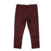 Чино панталон с памучна подплата в цвят на шоколад (3 - 7 год.)
