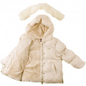Детско зимно яке за момичета в цвят крем (9 мес.- 5 год.) 2