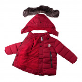 Детско зимно яке за момчета в червено (3 - 12 год.) 2