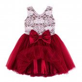 Празнична рокля "Агнес" в бордо (4 - 12 год.) 2