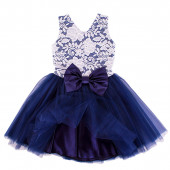 Празнична рокля "Агнес" в синьо (7 - 12 год.) 2