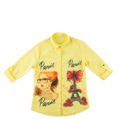 Детска фина риза в жълто за момичета (8 - 13 год.) 2
