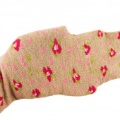 Детски памучен чорапогащник в цвят капучино "Цветя" (3 - 10 год.) 2
