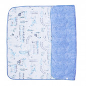 Капитонирано одеяло "Приключение" в синьо 120/100 см. 2