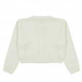 Къса жилетка от памучно плетиво в екрю 2