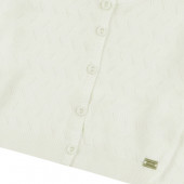 Къса жилетка от памучно плетиво в екрю 3