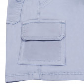 Къси панталони със странични джобове в светлосиньо 3