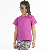 Детска тениска от памучен рипс в пурпурно розово 2