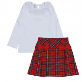 Коледен комплект за момичета с пола 2