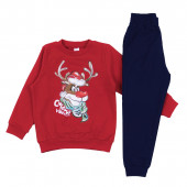 Коледен комплект "Christmas vibes" в червено и тъмносиньо 2