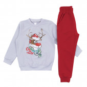 Коледен комплект "Christmas vibes" в сиво и червено 3