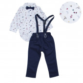 Коледен комплект от 4 части в бяло и тъмносиньо 2