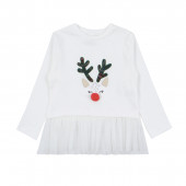 Коледен комплект с тюл в бяло и каре 3