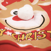 Коледен ватиран комплект "Happy Christmas" в червено сиво 4