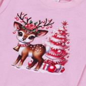 Коледна леко ватирана блуза с еленче 4