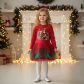 Коледна ватирана рокля "Wish" 4