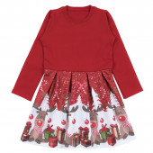 Коледна ватирана рокля с фотопринт 2