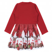 Коледна ватирана рокля с фотопринт 3