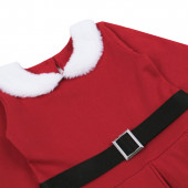 Коледна ватирана рокля с коланче 4