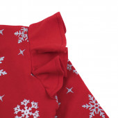 Коледна ватирана рокля "Снежна коледа" в червено 3