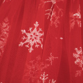 Коледна ватирана рокля "Снежна коледа" в червено 5