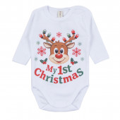 Коледно памучно боди "My 1st Christmas" 2