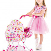 Детска количка за кукли  "Ема " цветна градинка 3