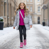 Зимно яке с пухена качулка и чантичка 7