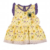 Бебешка лятна рокличка с гащички в жълто и лилаво 2