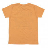 Детска тениска за момчета с кученца в оранжево 2