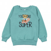 Детски ватиран комплект "You are super" в зелено 2