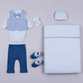 Комплект за изписване на момченца от 7 части в синьо 10