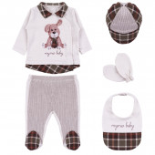 Бебешки комплект от 5 части ''Mr. Baby'' със зелено каре 2