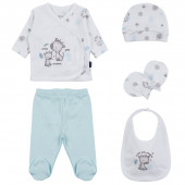 Бебешки комплект от 5 части ''Little giraffe'' в екрю и синьо 2