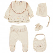 Бебешки комплект от 5 части в кремаво 2