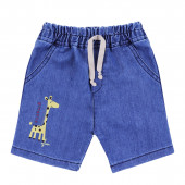 Бебешки комплект с дънкова шапка в синьо 3