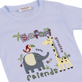 Бебешки комплект с дънкова шапка в синьо 5