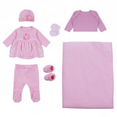 Плюшен комплект за изписване на момиченца в розово 10