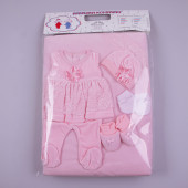 Плюшен комплект за изписване на момиченца в розово 2