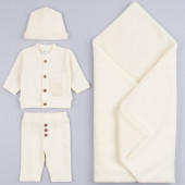 Зимен комплект за изписване от фино плетиво в екрю 10