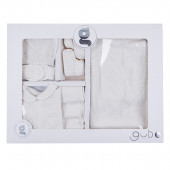 Комплект за изписване на момиченца от фино плетиво в екрю 2