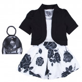 Комплект за момичета "Roses" в черно и бяло 2