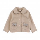 Комплект за момичета с панделки и бежов пепит 3