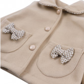 Комплект за момичета с панделки и бежов пепит 6