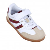 Олекотени маратонки "Fashion" в бяло и бордо 2