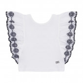 Летен комплект с ръкави от бродирани волани 2