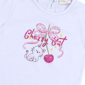 Летен комплект "Cherry" в бяло и розово 4