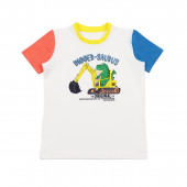 Летен комплект "Digger-saurus" в екрю и жълто 2