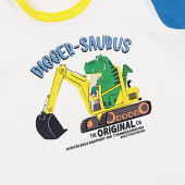 Летен комплект "Digger-saurus" в екрю и жълто 4